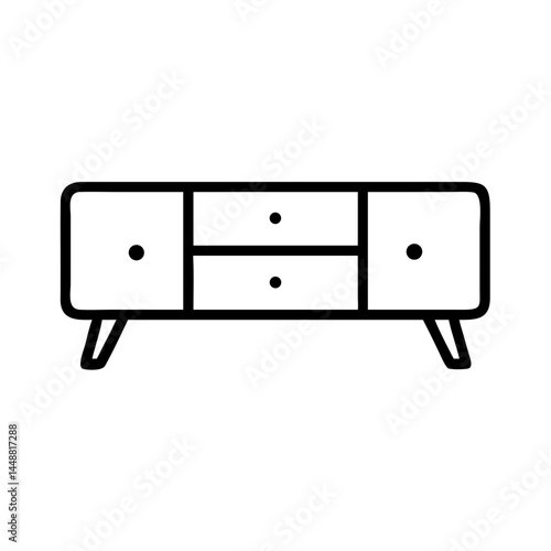 Modern Minimalist Line Art Italian Sideboard Design  