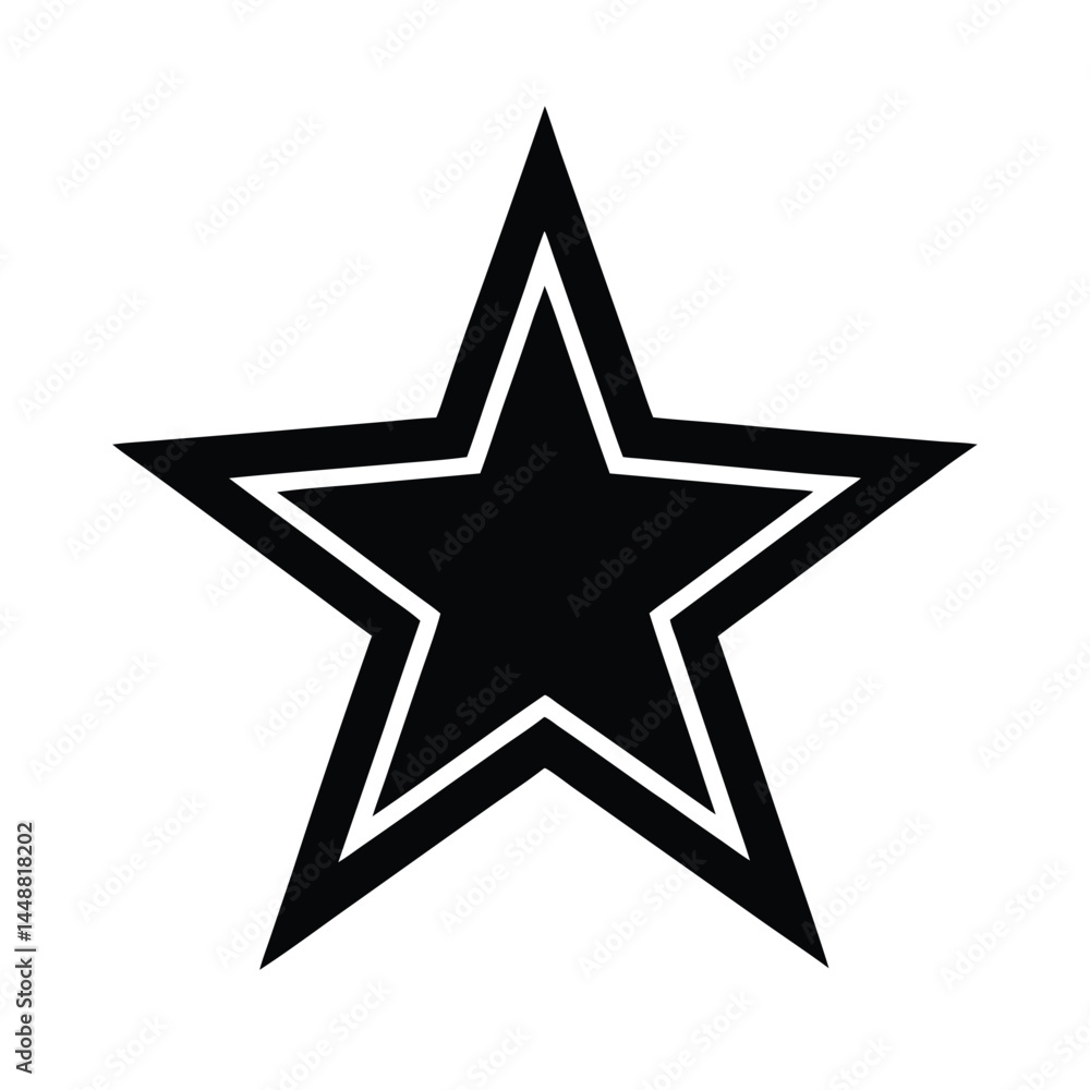 Fototapeta premium silver star on black background