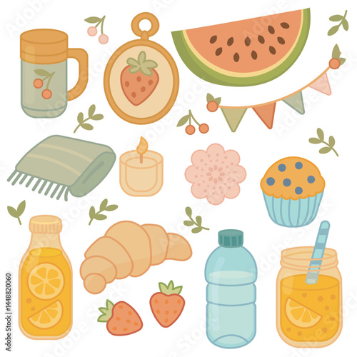 Picnic Food and Drink Assortment