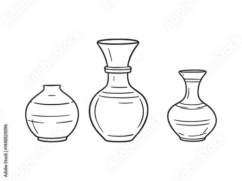 Simple Vase Ceramic Line Illustration