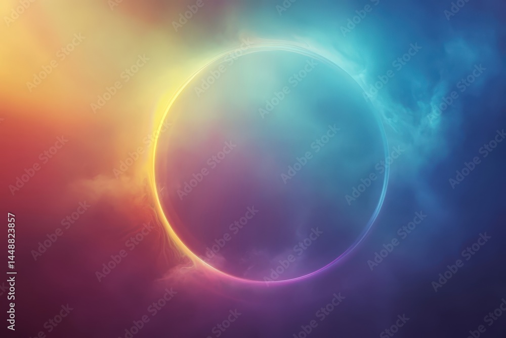 Iridescent Fantasy Background with Rainbow Light and Mist Particles Iridescent Fantasy Background with Rainbow Light and Mist Particles