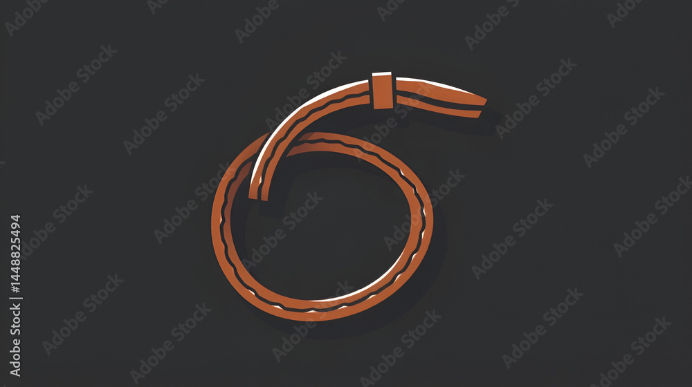 Leather whip icon, simple style Leather whip icon, simple style