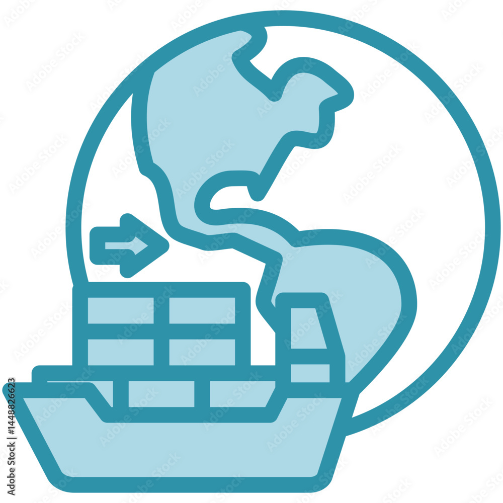 Shipment mini illustration dual tone color icon, use for trade wars, economy, business, finance, economic competition, UI, UX kit, app and web development, digital or print. Shipment mini illustration dual tone color icon, use for trade wars, economy, business, finance, economic competition, UI, UX kit, app and web development, digital or print.