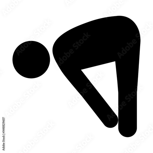 体操や柔軟、ストレッチする人のピクトグラム