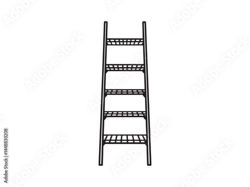 Ladder Shelf Line Art Drawing