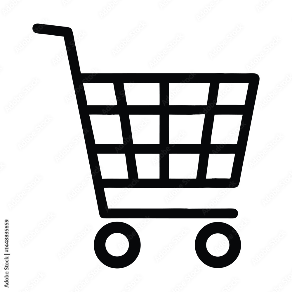 Shopping cart icon line editable stroke vector Shopping cart icon line editable stroke vector