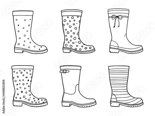 Rubber Rain Boots Illustration