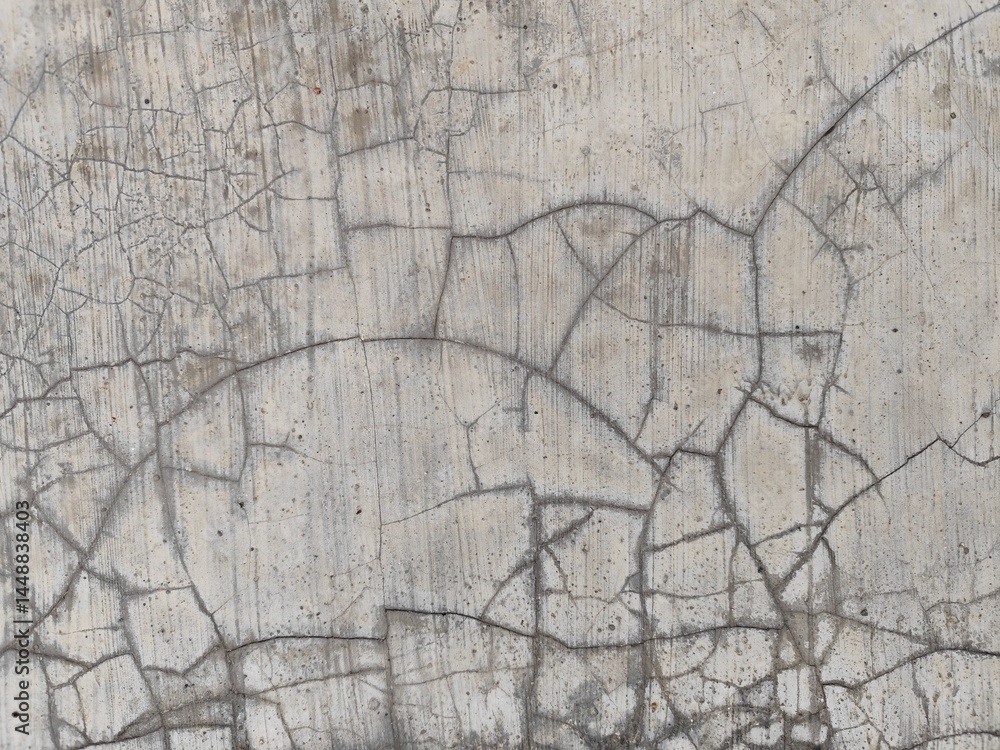 Fototapeta premium Cracked concrete wall texture with dark lines surface texture background texture abstract background concrete