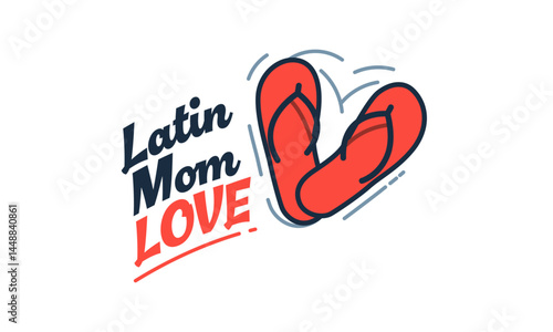 Conceptual representation of the love and identity of Latina mothers, in a humorous or nostalgic context, associated with maternal discipline.