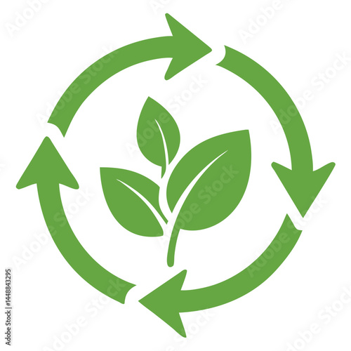 icon of a leaf sprout forming part of a recycle arrow loop