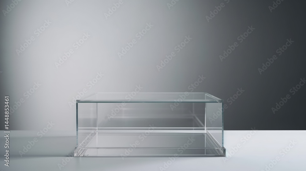 A clear box is sitting on a table A clear box is sitting on a table