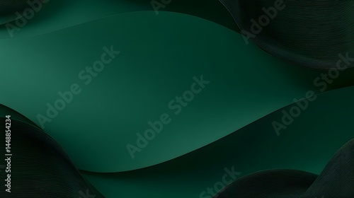 Abstract Emerald Green Wave Background Design
