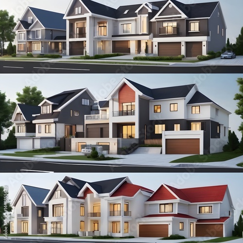 City houses collage real estate 