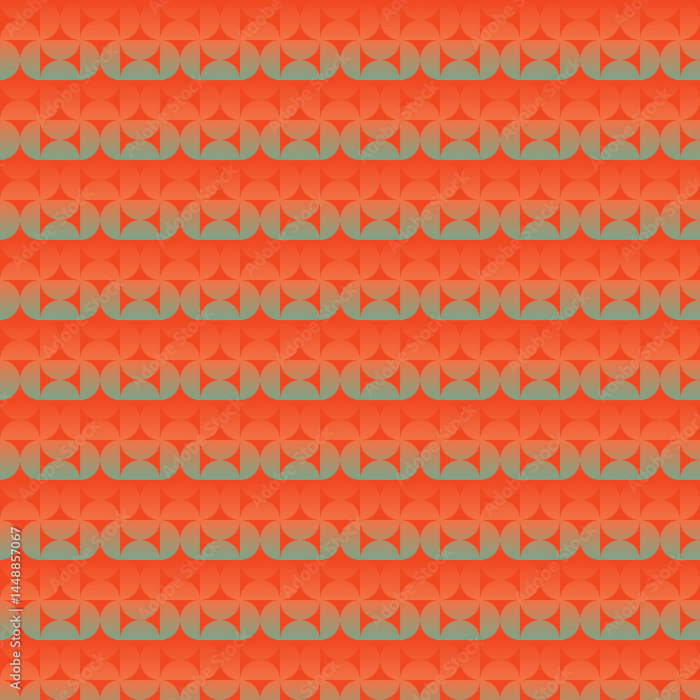 Fototapeta premium Geometric Orange and Teal Pattern