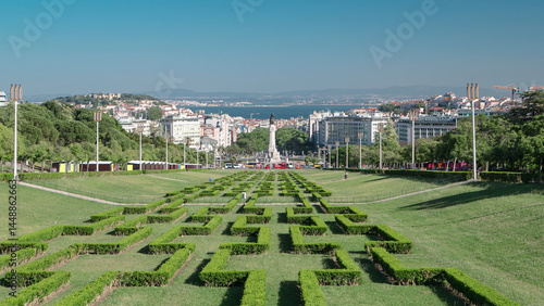Eduardo VII park and gardens in Lisbon, Portugal timelapse hyperlapse