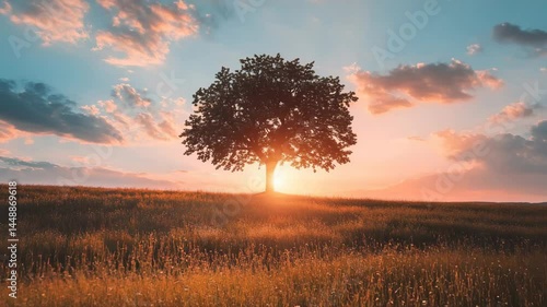 Solitary Tree at Sunset