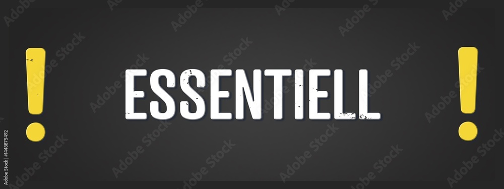 Fototapeta premium Essentiell (Essential) - A blackboard illustration with white text.