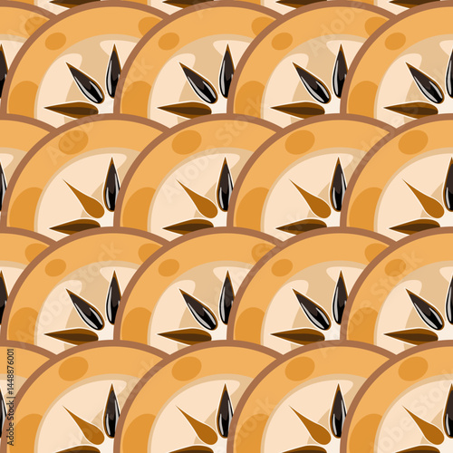 Naseberry  sapodilla fruits seamless botanical pattern vector illustration 