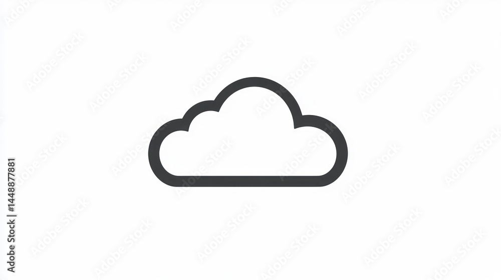 Minimalist Cloud Icon for Digital and Print Use Simple Clean Design Perfect for Weather Tec Minimalist Cloud Icon for Digital and Print Use Simple Clean Design Perfect for Weather Tec