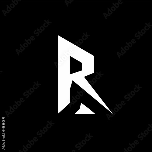 Free Download Simple elegant letter R logo design with mountain peak symbol in negative space. - GFXLoad