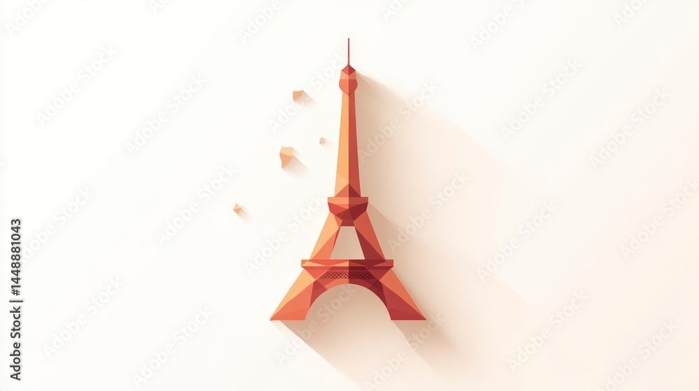 Fototapeta premium Geometric Iconic Structure in Warm Tones with Shadow Play Modern Design Artwork for Creative P