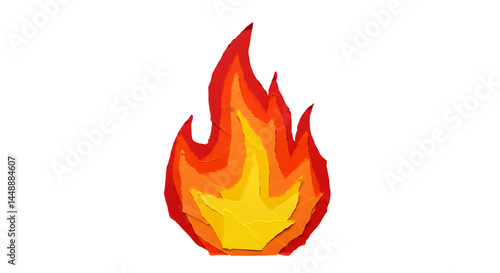 Cartoonish fire flame on black background
