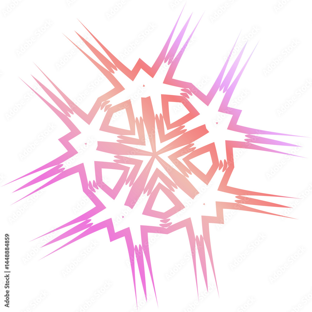 Vibrant Spiked Gradient Elements in Pink, Bubblegum and Peachy Orange Hues – Abstract Modern Shapes for Bold Creative Design Vibrant Spiked Gradient Elements in Pink, Bubblegum and Peachy Orange Hues – Abstract Modern Shapes for Bold Creative Design