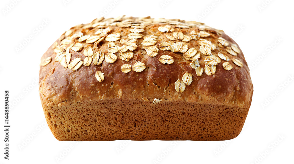 Honey oat bread isolated on white background Honey oat bread isolated on white background