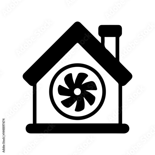 house ventilation glyph icon