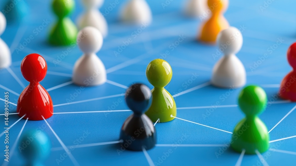 Obraz premium Colorful Network: Abstract Representation of Connections and Teamwork