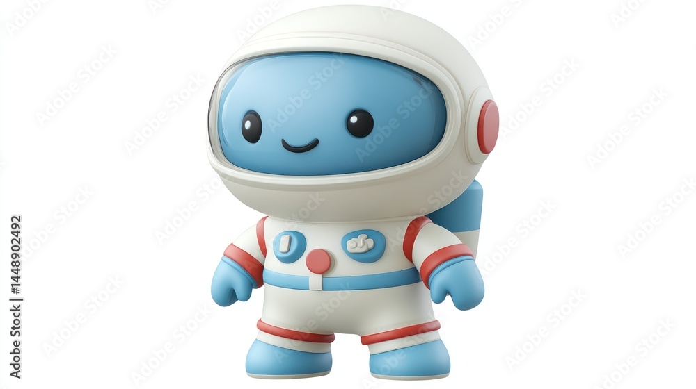 Cute Astronaut Cartoon Character 3D Render Space Childrens Illustration Cute Astronaut Cartoon Character 3D Render Space Childrens Illustration
