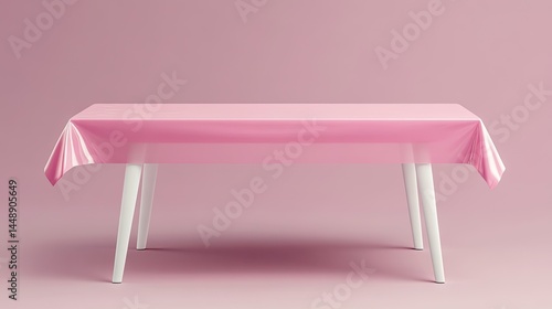 Wallpaper Mural Pink table cloth on a simple white table. Torontodigital.ca