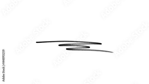 Hand-drawn Black underline highlighter animation, sketching elements on a transparent background.