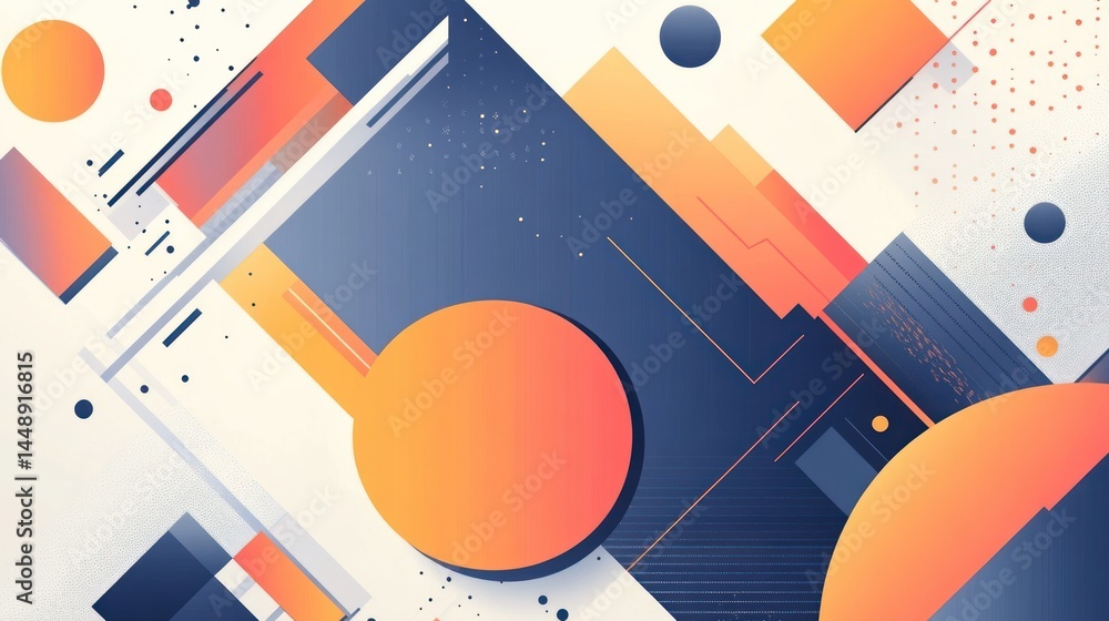 Obraz premium Abstract Geometric Composition: A Symphony of Shapes and Hues