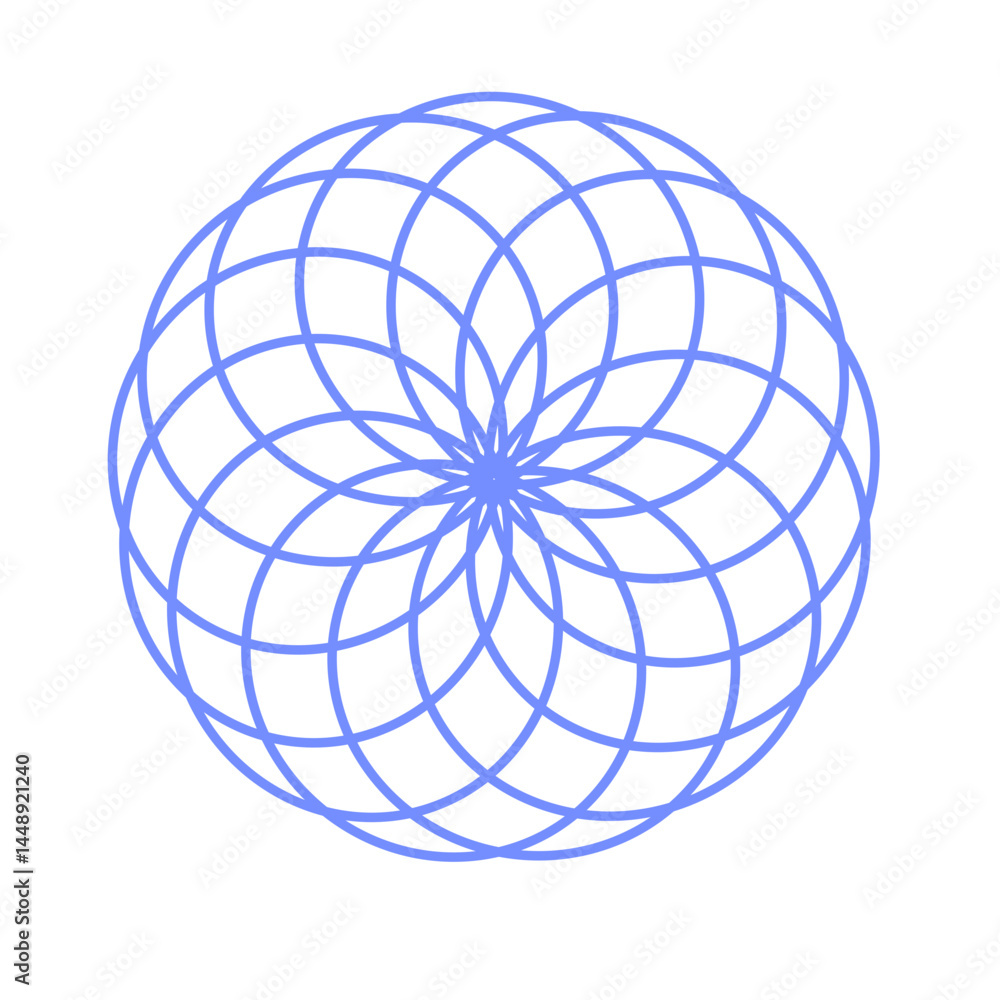 Intricate Geometric Mandala with Concentric Circular Lines Intricate Geometric Mandala with Concentric Circular Lines