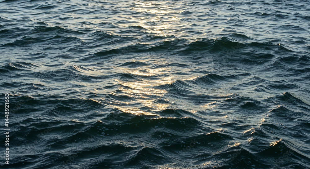 Fototapeta premium Ocean Waves: Sunlit Surface, Serene Aquatic Impressionism