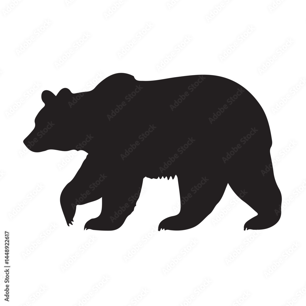 Fototapeta premium Bear silhouette vector image for design projects and educational resources black bear walking illustration