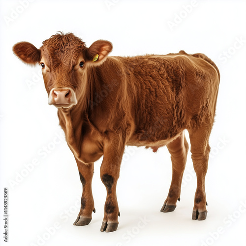 cow in front of white
