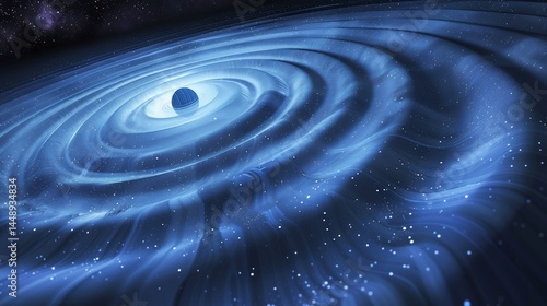Visualization of gravitational waves rippling through the cosmos
