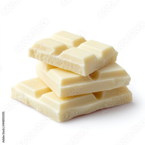 Stacked white chocolate pieces