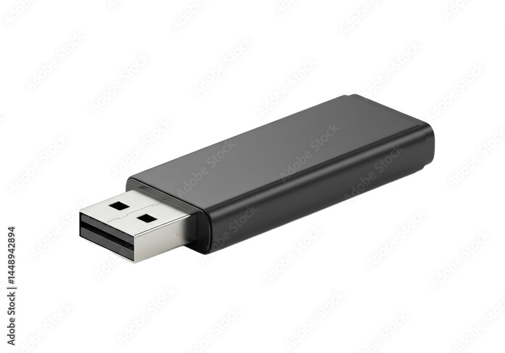 Black USB Stick Close-Up for Data Storage and Technology Black USB Stick Close-Up for Data Storage and Technology