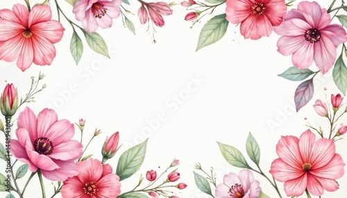 Delicate watercolor floral pattern, perfect for spring invitations , vintage, seamless, template