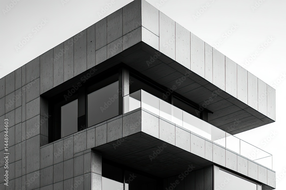 Modern Concrete House Detail. Modern Concrete House Detail.