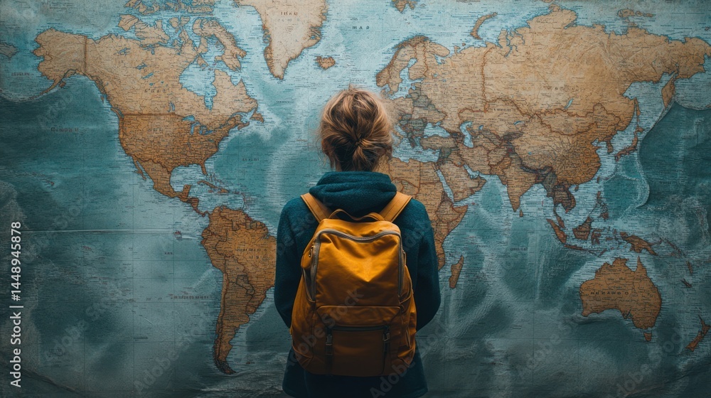 Obraz premium A Backpacker's Dream: Planning an Epic Global Adventure