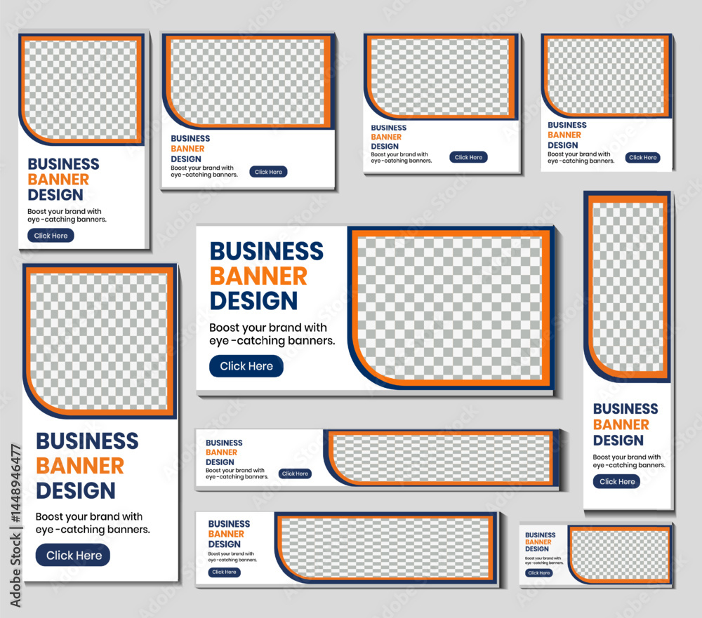 Business website template vector design with banner layout and corporate identity elements Business website template vector design with banner layout and corporate identity elements