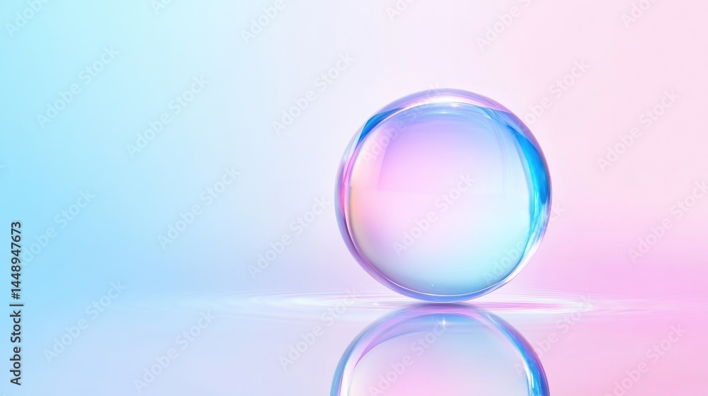Pastel Sphere Reflection: A Dreamlike Glass Orb on a Gradient Background Pastel Sphere Reflection: A Dreamlike Glass Orb on a Gradient Background