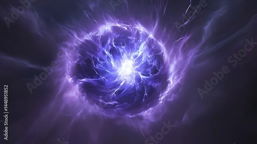 Abstract purple energy sphere