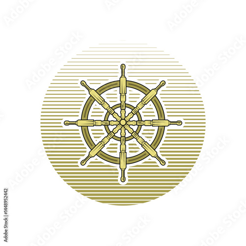 Isolated design of old ships wheel