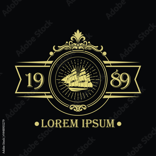 Rum label with vintage design