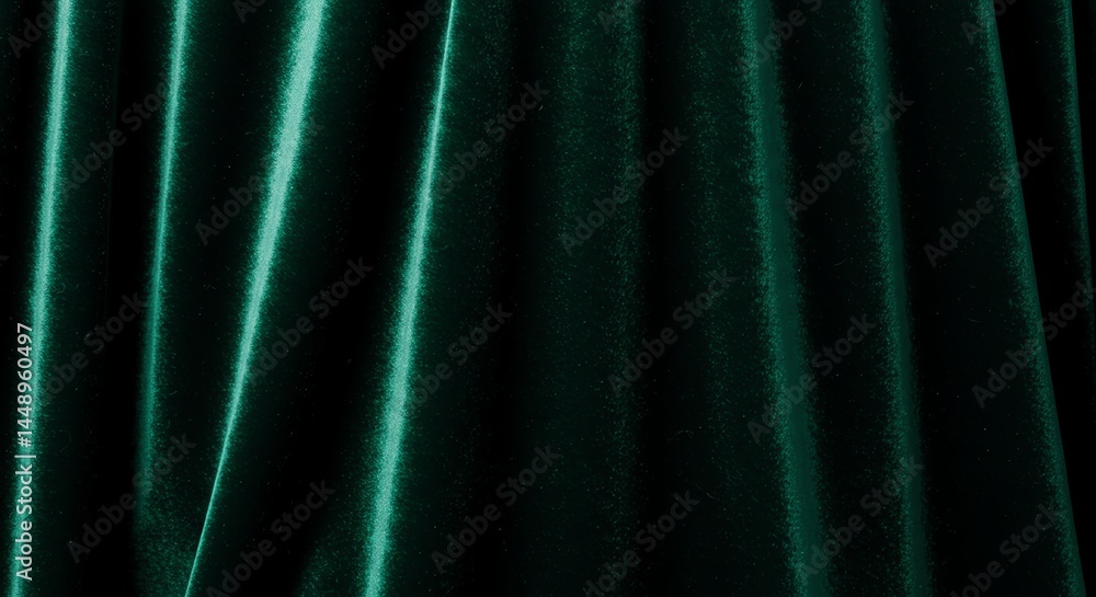 Fototapeta premium Luxurious Dark Green Velvet Fashion Drapery